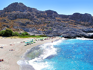 Amoudi beach just 4km from AnnaView apartments