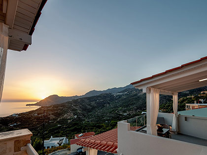Breathtaking sea view to the bay of Plakias from the balcony of a top floor suite
