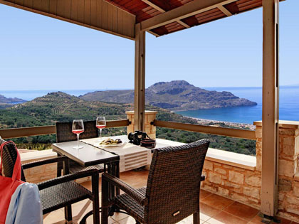 Breathtaking sea view to the bay of Plakias from the balcony of a top floor suite