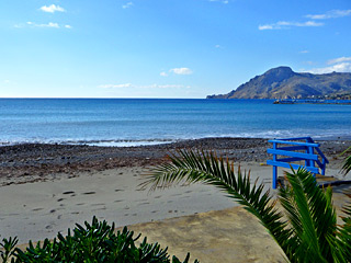 Winter Holidays in Crete - Plakias beach on a sunny Winter day