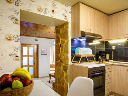 Fully-equipped kitchen room of AnnaView deluxe suite